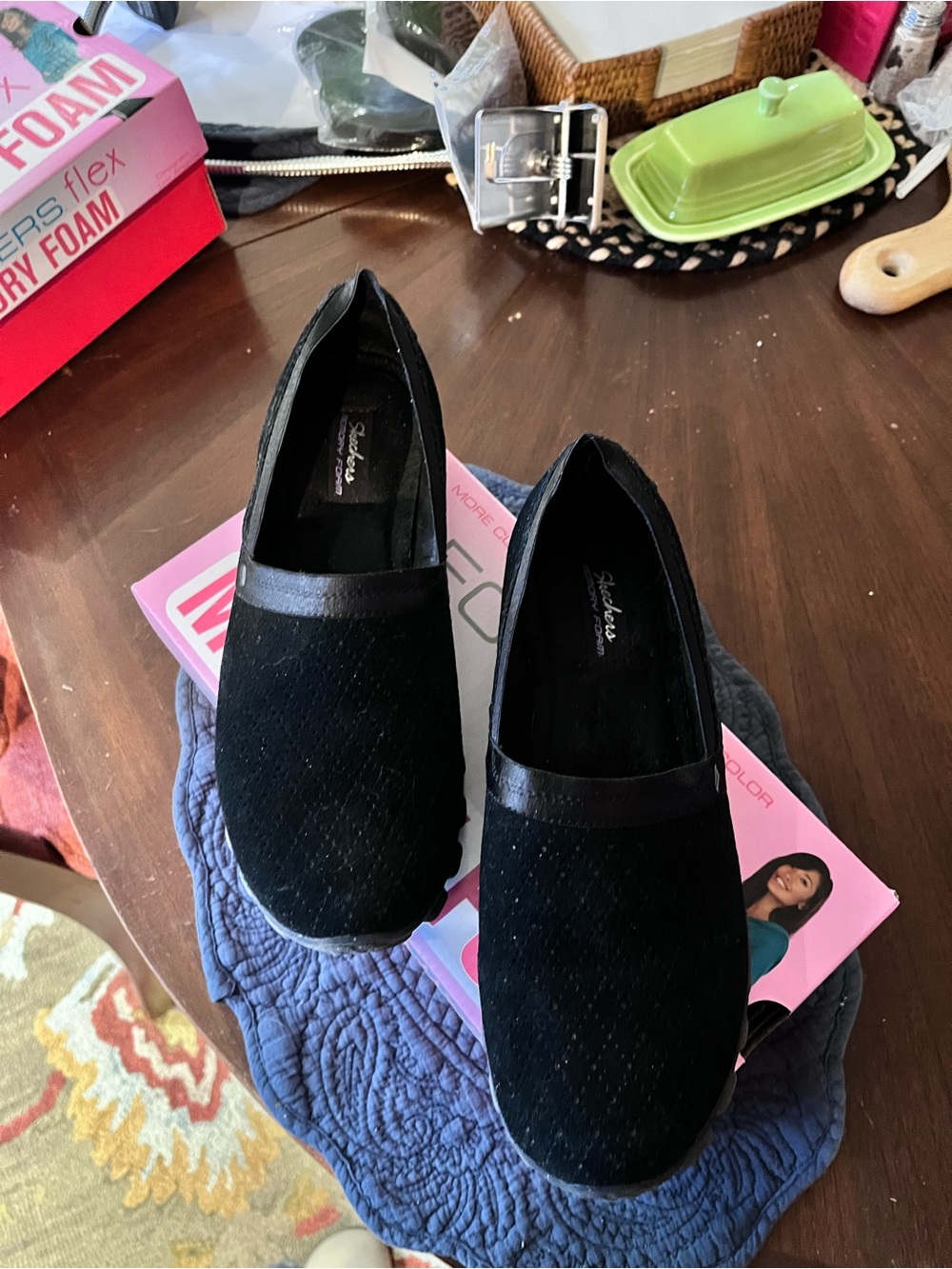 Skechers Black Slip-On Women's Comfort Sneakers